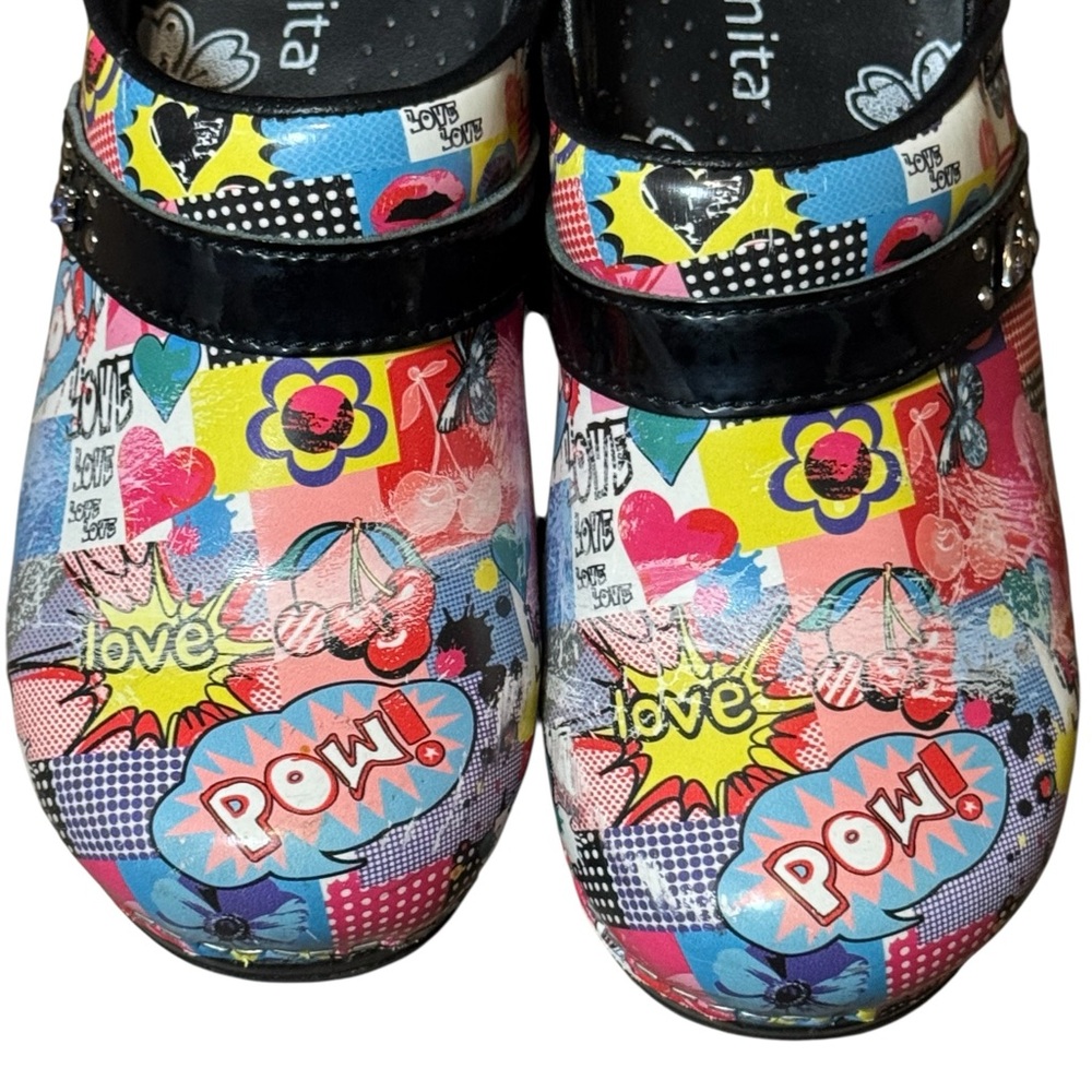 Sanita Women’s Multicolor Graphic Clogs Size 37 Colorful - Picture 6 of 10